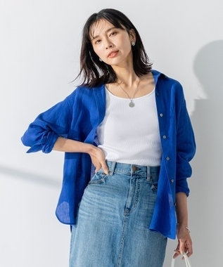 【WEB限定カラーあり/蛯原友里さん着用】LIBECO ベーシック シャツ