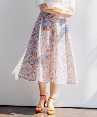 【洗える・シワになりにくい】フルラージュプリント スカート